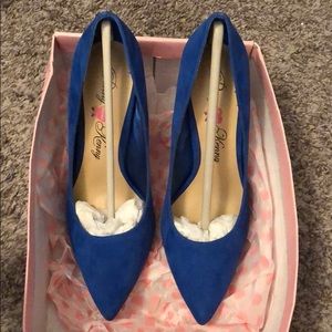 Blue Suede Pumps